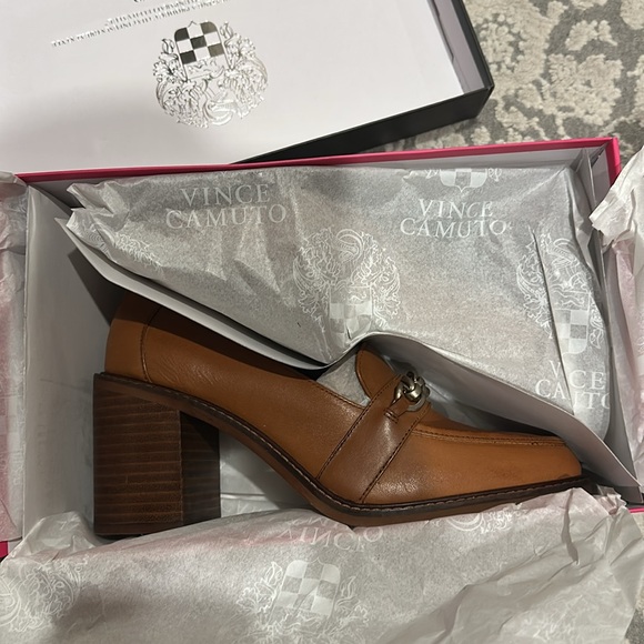 Brown Heeled Loafers - Picture 1 of 4